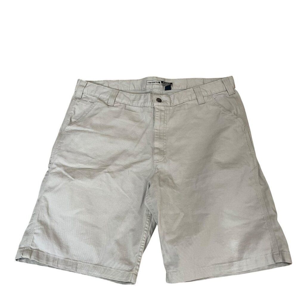 Carhartt Khaki Rugged Flex Relaxed Fit Canvas Work Shorts BS2514-M Men's Sz 40